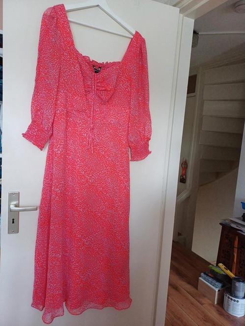 Nieuwe roze rode panterprint midi jurk van Whistles mt 42, Kleding | Dames, Jurken, Nieuw, Maat 42/44 (L), Roze, Onder de knie