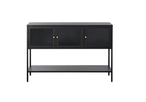 by fonQ Fort Sidetable - Zwart | Van €329, nu, Huis en Inrichting, Tafels | Sidetables, Nieuw, 25 tot 50 cm, 100 tot 150 cm, Rechthoekig