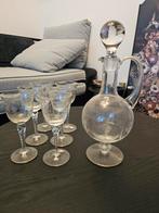 Kristallen karaf set met 6 glazen, Antiek en Kunst, Antiek | Glas en Kristal, Ophalen