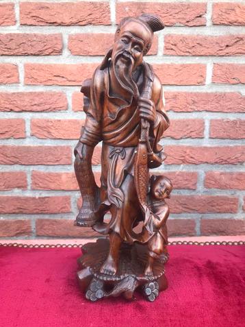 oud Chinees beeld, visserman/arhat beschikbaar voor biedingen