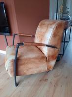 Leren fauteuil Basil kleur cognac, Gebruikt, Ophalen of Verzenden