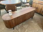 Magazijn leegverkoop tv meubel retro Remi mangohout ribbel, Nieuw, Ophalen of Verzenden, Info@wkhome.nl, Argonweg 20 Amersfoort