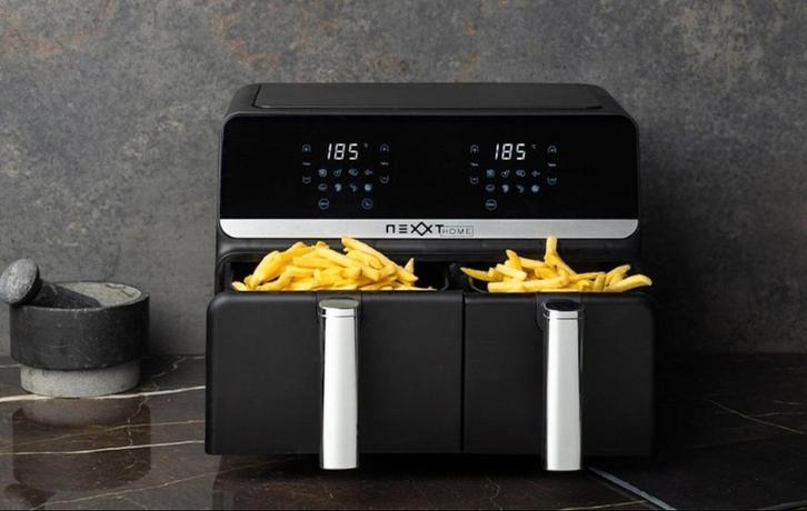 Dubbele airfryer van Nexxt met touchscreen (9L), Witgoed en Apparatuur, Airfryers, Nieuw, Airfryer XXL, Ophalen of Verzenden