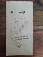 Oud boekje: Het vro-lijk ABC. Van Dick Vande'., Ophalen of Verzenden