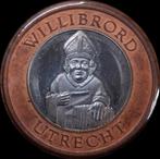 1# Herdenkingspenning Utrecht 695-1995 Willibrord, Postzegels en Munten, Ophalen of Verzenden, Overige materialen