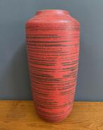 60 70's VAAS NR6 Grote Scheurich vaas rood streep 45cm hoog, Huis en Inrichting, Woonaccessoires | Vazen, Gebruikt, Aardewerk of Porselein