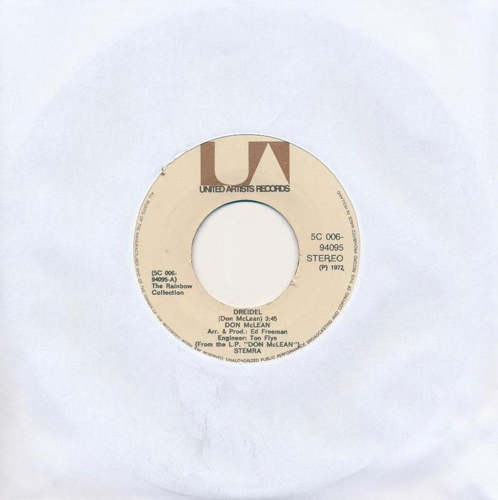 740 Don McLean - Dreidel (1972), Cd's en Dvd's, Vinyl Singles, Gebruikt, Single, Pop, 7 inch, Ophalen of Verzenden