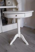 Crèmekleurige sidetable, Ophalen, 50 tot 100 cm, Rond, Zo goed als nieuw