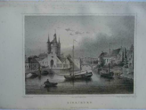 090 / Zierikzee    Staalgravure     1860, Antiek en Kunst, Kunst | Etsen en Gravures, Ophalen of Verzenden
