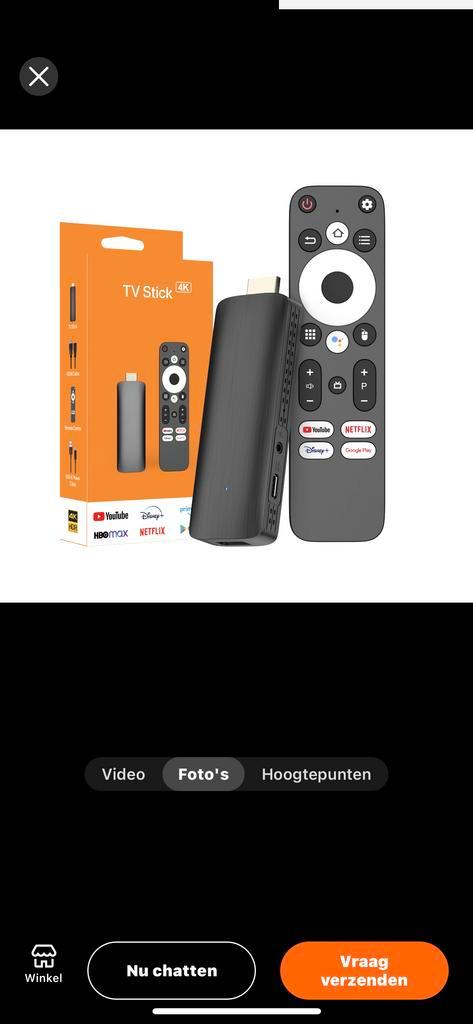 Nieuwe 4K TV Stick, Audio, Tv en Foto, Mediaspelers, Nieuw, Zonder harde schijf, HDMI, Ophalen of Verzenden