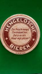 Oud viltje Hengelosche bieren brouwerij Hengelo " Een frissc, Verzamelen, Biermerken, Viltje(s), Overige merken, Zo goed als nieuw