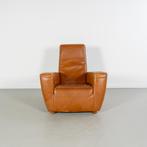 2x Label Longa Fauteuil Tuigleer Cognac - Houten Pootjes, Huis en Inrichting, Fauteuils, Gebruikt, Ophalen of Verzenden, 75 tot 100 cm