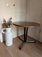 Vintage retro ronde bijzettafel jaren 60/70, 25 tot 50 cm, Rond, Ophalen of Verzenden, Zo goed als nieuw