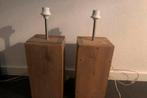 2x Tafel lamp / steigerhout, Huis en Inrichting, Ophalen, Zo goed als nieuw, Minder dan 50 cm