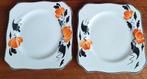 Jaren 30 schoteltjes vierkant met bloem art deco stijl, Huis en Inrichting, Keuken | Servies, Ophalen of Verzenden, Porselein