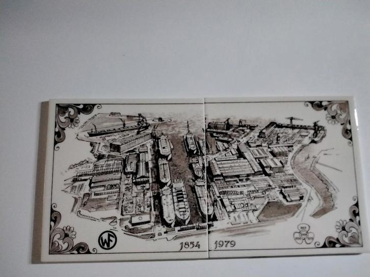 2 x losse oude tegeltjes van wilton fijernoord 1854 1979, Antiek en Kunst, Antiek | Wandborden en Tegels, Ophalen