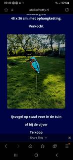 Ijsvogel tuinsteker glas, Ophalen of Verzenden, Zo goed als nieuw