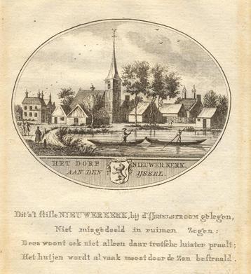 Antieke gravure van Nieuwerkerk a/d IJssel beschikbaar voor biedingen