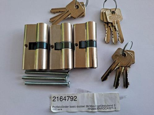 Set Profielcilinder 30-30mm 2000serie gelijksluitend 3 stuks, Hobby en Vrije tijd, Overige Hobby en Vrije tijd, Nieuw, Ophalen of Verzenden