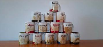 13 Starbucks City Mugs - als nieuw beschikbaar voor biedingen