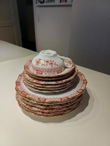 11 delig vintage Seltlmann Weiden Theresia rood servies beschikbaar voor biedingen