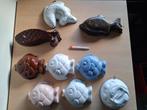 verzameling 9 keramische puddingvorm karper vis koikarper, Ophalen of Verzenden