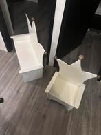 Houten bankje met opbergvak en stoeltje kroon, Ophalen, Gebruikt, Tafel(s) en Stoel(en)