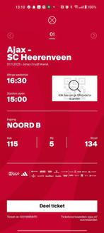 Ajax Heerenveen ticket, Tickets en Kaartjes, Eén persoon
