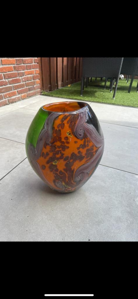 Handgemaakte glazen vaas van Farinelli Verrerie, Antiek en Kunst, Antiek | Vazen, Ophalen