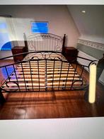Sfeervol tweepersoonsbed hout & smeedijzer 180210, D, Gebruikt, Tweepersoons, Ophalen of Verzenden