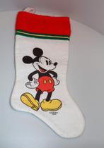 Disney Mickey Mouse kerstsok wit rood vintage kerst Noël, Ophalen of Verzenden, Mickey Mouse, Zo goed als nieuw, Kleding of Textiel