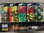50X Aansteker Peace Wiet Kleurrijk Print klik navulbaar, Ophalen, Nieuw, Aansteker