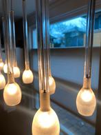 Hanglamp halogeen met 12 matglazen kelkjes, Huis en Inrichting, Gebruikt, Ophalen