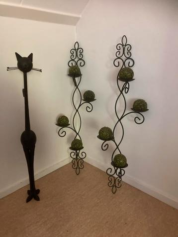 Metalen Kat & Hangkandelaars Set beschikbaar voor biedingen