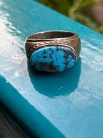 Antiek zilver ring natuurlijk steen Turquoise ( Turkoois ), Ophalen of Verzenden, Zilver