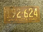 Kentekenplaat licenseplate Minnesota 1940 USA, Verzenden, Gebruikt, Auto's