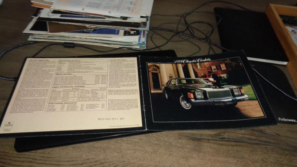 USA Folder CHRYSLER CORDOBA  1978, Verzenden, Gelezen, Overige merken