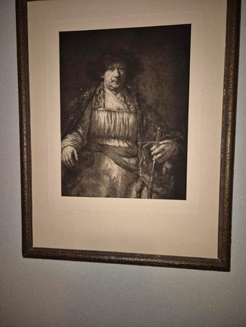 Rembrandt van Rijn - Zelfportret Gravure uit 1906 beschikbaar voor biedingen