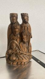 Oude houten handsnijwerk 3 wijzen met jezus, Antiek en Kunst, Kunst | Beelden en Houtsnijwerken, Ophalen of Verzenden
