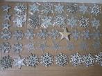 42 Zilveren Sterren Kerstboom Hangers Platte Kerstbal, Ophalen of Verzenden, Nieuw