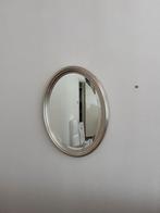 Klassieke ronde zilveren spiegel, geslepen glas, Ophalen of Verzenden, Minder dan 100 cm