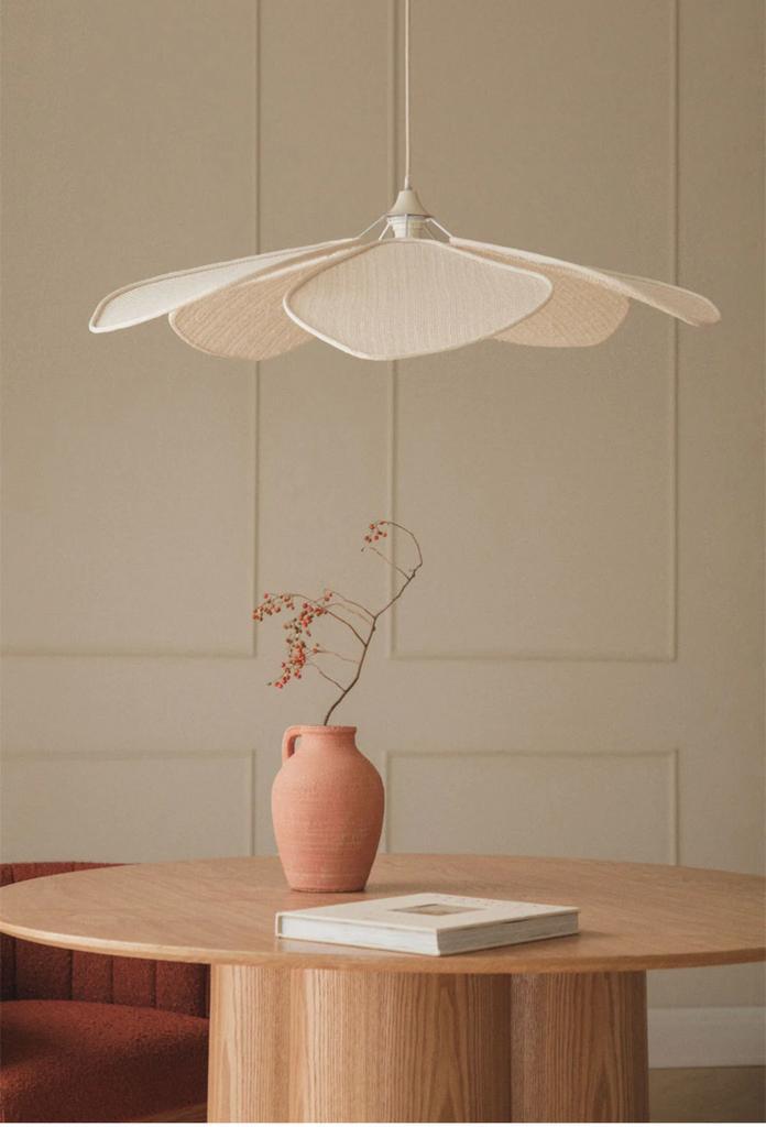 Sklum benavid creme hanglamp, Huis en Inrichting, Lampen | Hanglampen, Zo goed als nieuw, Minder dan 50 cm, Stof, Ophalen of Verzenden