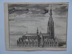 Originele gravure Grote kerk Breda, Harrewijn, 1740, Antiek en Kunst, Kunst | Etsen en Gravures, Verzenden