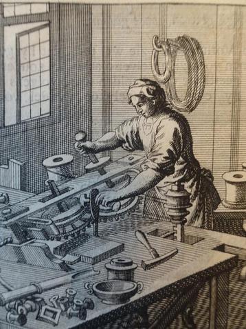 gravure pletmolenaar Jan Luyken, 18e eeuw  beschikbaar voor biedingen