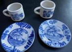 2x miniatuur Delfts blauw kop en schotel, Antiek en Kunst, Verzenden