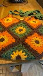 Vintage schoudertas gevoerd leuke kleuren., Ophalen of Verzenden, Zo goed als nieuw