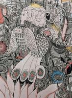 Free graphic/Exlibris Bird Fenix door Juri Nozdrin (RU), Antiek en Kunst, Ophalen of Verzenden