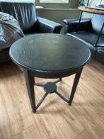Zwarte Houten Bijzettafel, Minder dan 45 cm, Minder dan 55 cm, Gebruikt, Rond