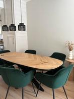 Deens ovaal-visgraatpatroon tafel, Ophalen, Eikenhout, 200 cm of meer, 50 tot 100 cm