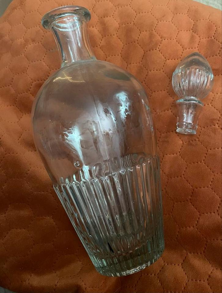 Vintage Escat Barcelona Glazen Karaf, Huis en Inrichting, Woonaccessoires | Vazen, Zo goed als nieuw, Wit, Minder dan 50 cm, Glas